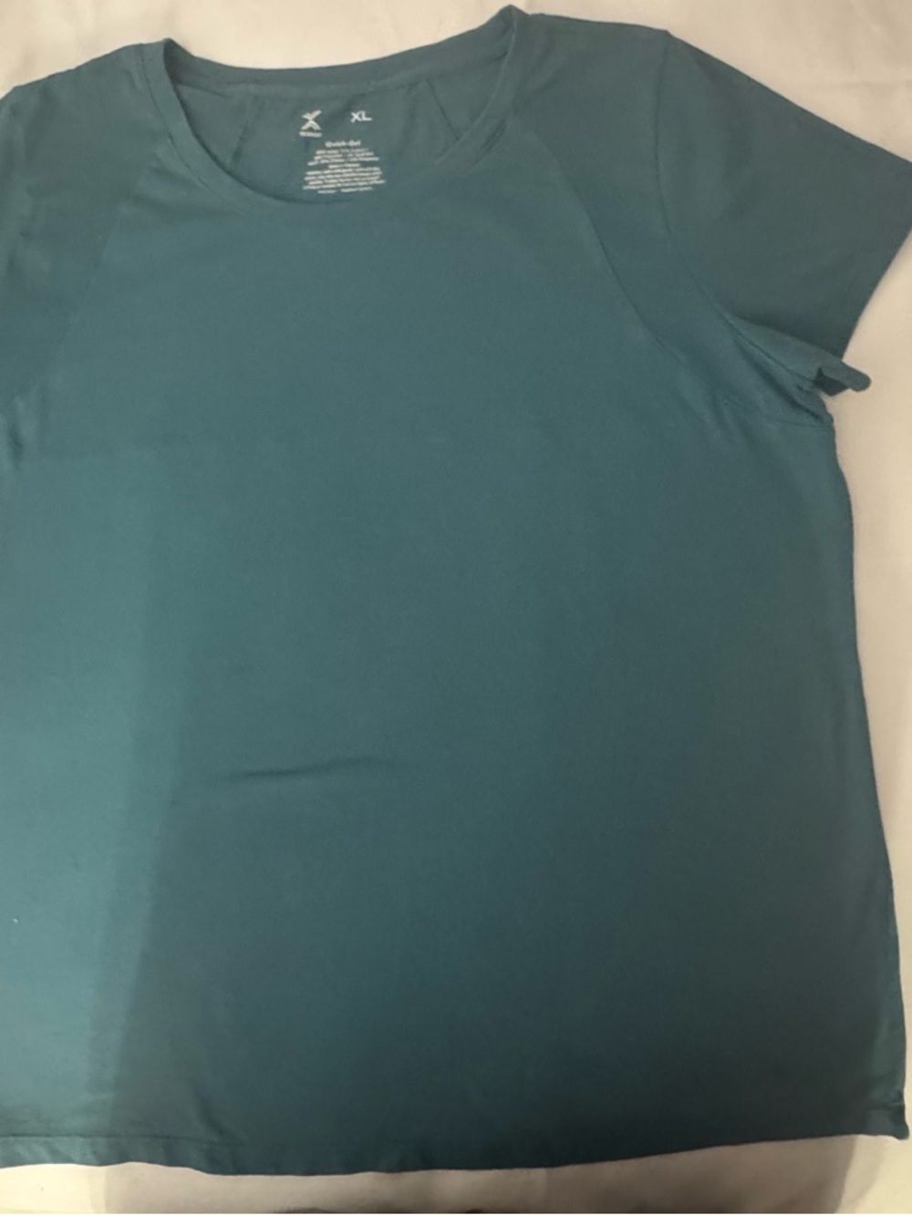Xersion Teal Short Sleeve Crew Neck Top